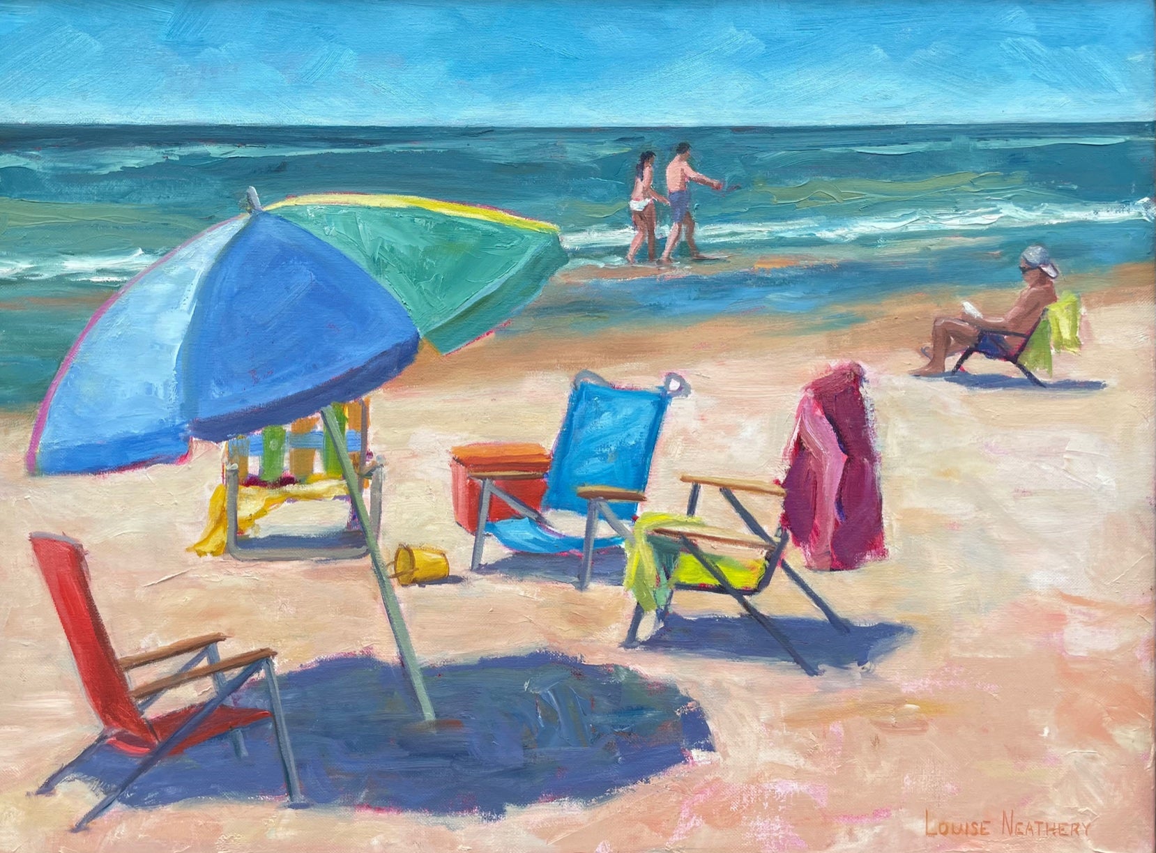 Beach Chairs | Louise Neathery Art Painting